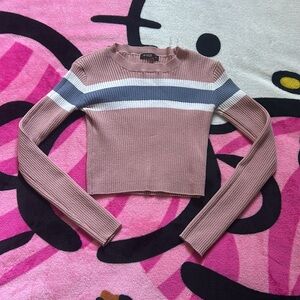Ethos Pink Knit Striped Long Sleeved